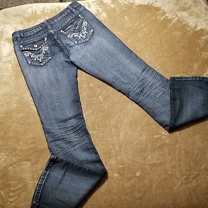 Premium Spice Blue Jeans Rhinestone Button Pockets Size 5